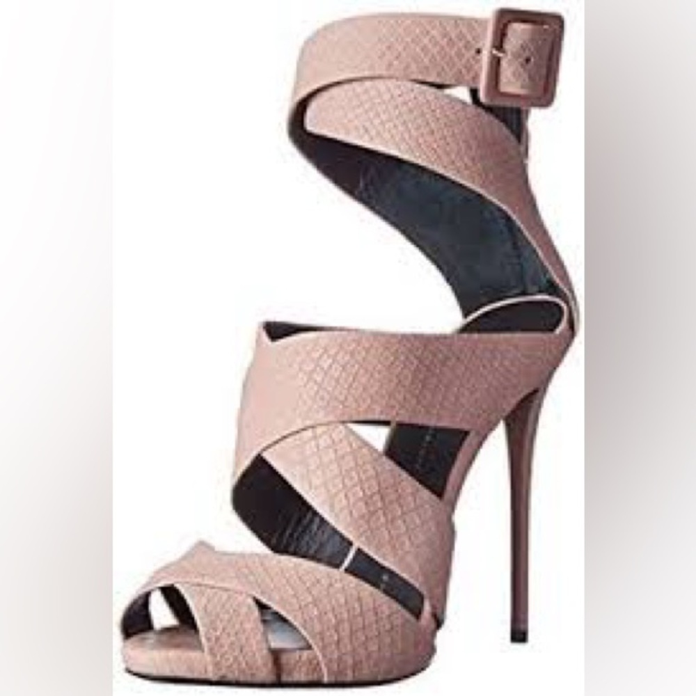 Giuseppe Zanotti Coline Python Embossed Cross Strap Heels size 38.5